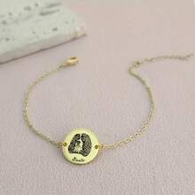 1 件定制名字手链，宠物饰品，狗狗肖像手链，猫咪手链，送给狗妈妈的礼物，个性化礼物，圣诞礼物 - 彩色 - 查看 7