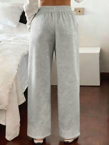 1 件女童/青少年休闲百搭百搭懒人星星印花裤，秋冬