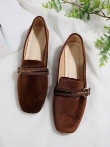 French Retro Square Toe High Vamp Mary Jane Shoes, Women's Comfortable Fashion Casual Shoes, Spring/Autumn New Arrival - Coffee Brown - View 6