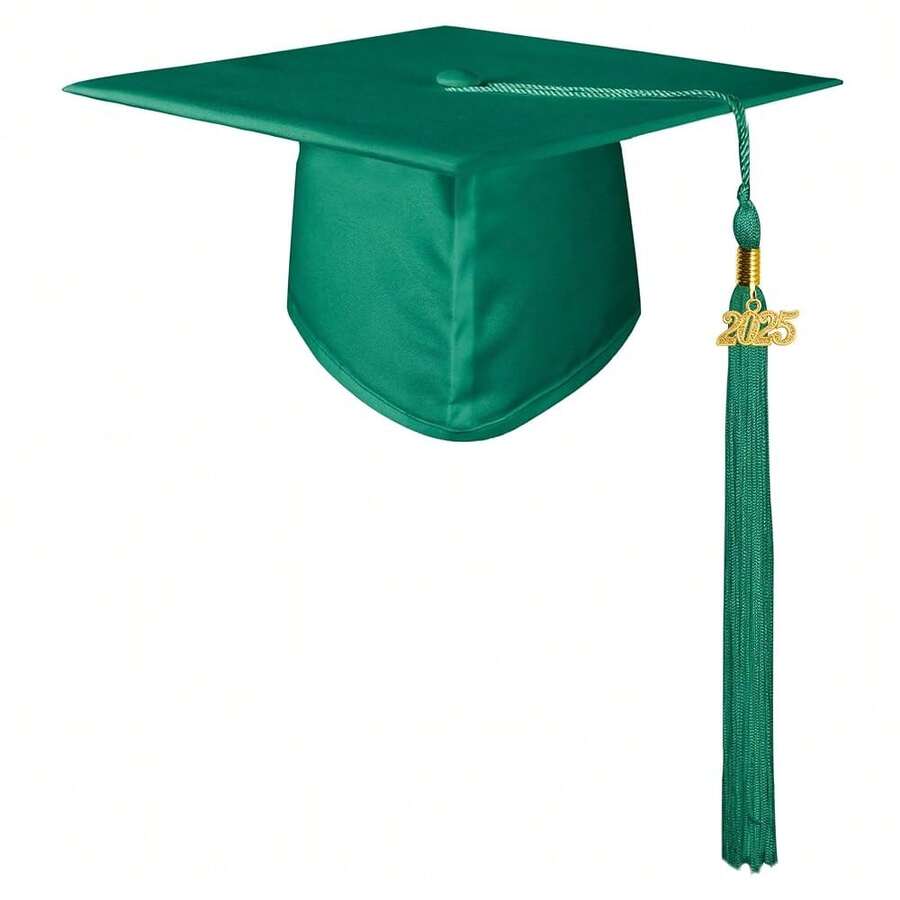 Birrete de graduación mate de GraduationMall con borla 2025 para escuelas secundarias y licenciaturas, talla única, esmeralda - Esmeralda - Ver 1