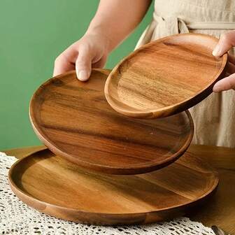 1 Tabla de queso de madera, bandeja de frutas redonda multifuncional, bandeja de aperitivos creativa, plato de postre para el hogar, bandeja de frutas reutilizable, decoración de cocina, utensilios de cocina, bandeja de almacenamiento de dulces para bodas, regalo de Año Nuevo y fiestas festivas