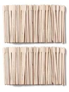 100/200/1200pcs Natural Wooden Wax Removal Sticks - A Compact Hair Removal Tool For Eyebrows, Lip And Nose Hair - Easily Achieve Smooth Skin At Home Or Spa - Apricot - View 3