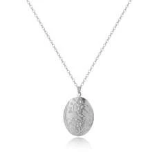 Vintage Engraved Flower Empaistic Photo Locket Hold Picture Oval Round Pendant Necklace Antique Carved Pattern Souvenir Memorial Clavicle Sweet Jewelry For Women,Silverflower - hoa bạc - Xem 1