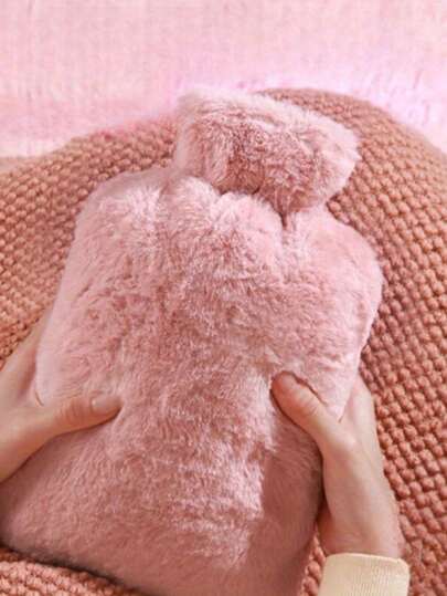 1pc Plush Covered Hot Water Bottle, Suitable For Girls, Can Be Used As A Heating Pad, Warm Belly Item, Hot Water Bottle, Compact, Portable, Can Hold Water, Warm Hands