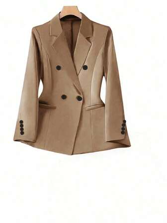 Plus Size Women Solid Color Casual/Business Long Sleeve Blazer