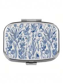Caja redonda de píldoras con diseño vintage de árbol, floral, gato y colibrí - Organizador de píldoras de metal con 3 compartimentos y diseño de nota musical, conveniente para viajes, oficina o regalo, adecuado para bolso - Multicolor - Ver 13