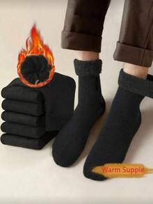 20 Pairs Men's Thick Wool Blend Socks, Winter Socks, Thermal Socks, Suitable For Skiing, Cycling, Outdoor Sports, Christmas/Thanksgiving/New Year Gifts, Cozy Socks - Multicolor - View 1