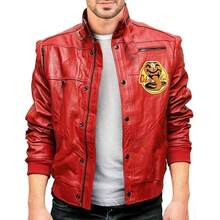 Men Shell Jackets - CH + Cuir véritable - Veste bomber rouge - Voir 1