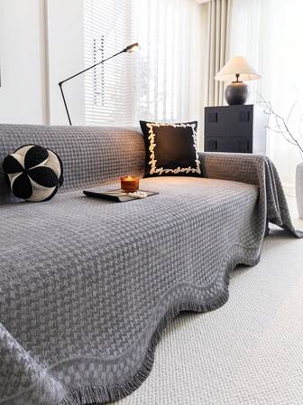 1 件高密度雪尼尔沙发毯，纯色厚沙发套，四季皆宜，宠物友好，奢华时尚，装饰性沙发保护套，适合 1-4 人座沙发、L 型沙发，适用于客厅、卧室、书房、办公室、俱乐部、派对