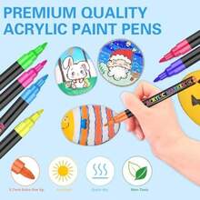 Juego de 56 Colores de Rotuladores íLicos, Punta Extra Fina De 0,7 Mm, Rotuladores para Pintar Rocas, Madera, Metal, Lienzo, CeráMica, Piedras, Manualidades para Adultos Y NiñOs(72 colors) - Multicolor - Ver 9