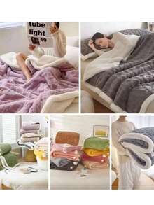 Edredón De Invierno king size Aborregado por atras,  Edredón de Cachemira, Otoño E Invierno Edredón De Felpa Gruesa Cálida Edredón Reversible C,2.0mt x2.20mt - Café integral - Ver 6