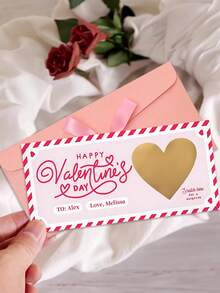 1 pièce Carte à gratter personnalisée rose-Bonne Saint-Valentin, billets de carte à gratter avec enveloppe, bon cadeau de la Saint-Valentin surprise, cadeau personnalisé, à gratter, cadeau de la Saint-Valentin unique pour mari, petit ami, femme, petite amie, cadeaux personnalisés, cadeaux de Noël personnalisés, Noël - Multicolore - Voir 2