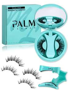 PALM LASHES 1副带辅助器的磁性假睫毛，可重复使用，佩戴舒适，无需胶水和眼线，防水轻盈，适合自然妆容，易于佩戴 - 自然纖長款 - 查看 11
