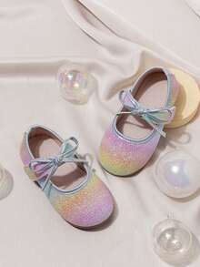 1 Pair Girls' Fashion Versatile Non-Slip Classic Hook And Loop Flat Shoes, Spring/Autumn - Colorful - View 1