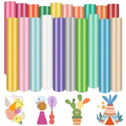 20 Sheets 12" X 10" Permanent Vinyl - Bohemian Permanent Adhesive Vinyl Sheets Compatible With Silhouette Vinyl Home Decor