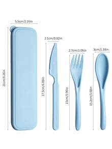 1 Set/8 Sets Portable Plastic Fork Spoon Knife Camping Cutlery, Reusable Tableware Set For Picnic & Daily Use (With Storage Box) - Multicolor - View 17
