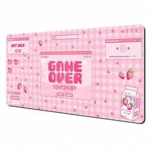 1pc Cute Pink Gaming Mouse Pad With Stitched Edges, Natural Rubber Base, Suitable For Office And Gaming - Multicolor - View 27