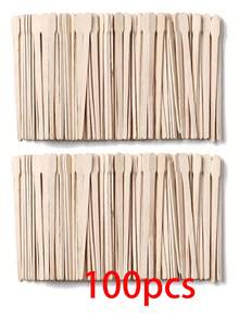 100/200/1200pcs Natural Wooden Wax Removal Sticks - A Compact Hair Removal Tool For Eyebrows, Lip And Nose Hair - Easily Achieve Smooth Skin At Home Or Spa - Apricot - View 12