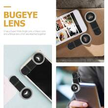 Lente de Cmara para Telfono con Clip Lente Macro y Ojo de de Aleacin de Resistente al Agua para Smartphone Plata - inicial - Ver 4