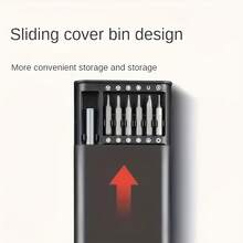 24-In-1 Multifunctional Precision Screwdriver Set, Stainless Steel Material, With Portable Storage Case, Suitable For Professional Electronic Device Repair Tools For Mobile Phones And Tablets - màu đen - Xem 3