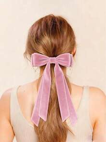 3件套丝绒发饰套装，白色蝴蝶结、黑色蝴蝶结、粉色蝴蝶结、丝绒缎带水手蝴蝶结、鳄鱼夹、啦啦队发夹、发卡，情人节和新年礼物，女士和女孩配饰，爪夹、发夹、头部配饰、发卡 - 多色(velvet) - 查看 3