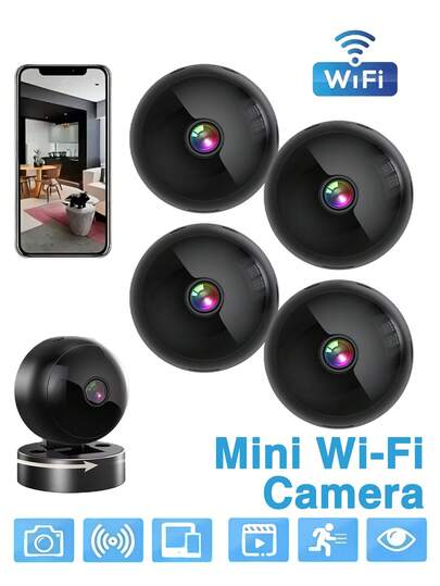 Mini WiFi Surveillance Camera,360° Rotation, Night Vision, Motion Detection, Wireless Indoor Baby Monitor, Built In Battery