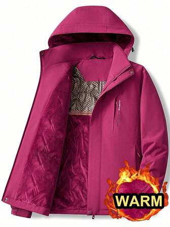 Chaqueta cortavientos acolchada y forrada térmicamente para mujer, cálida y adecuada para montañismo, senderismo, camping, trabajo al aire libre, forro polar