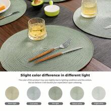 FunWheat Round Braided Placemats Set Of 6 Place Mats For Dining Tables Woven Washable Non-Slip Table Mats 15 Inch(Fog Green, 6pcs),FogGreen15inchessetof6 - FogGreen15inchessetof6 - View 8