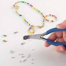 Heavy Duty High Carbon Steel Round Hole Pliers With Positioning Ball Clamp, Blue Handle - Precision Bead Positioning Tool, Suitable For Jewelry Making, Crafts, Beading, Jewelry Crafts, DIY - Multicolor - View 2