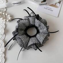 Scrunchies - Dây buộc tóc nơ màu xám - Xem 6