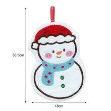 Toalla de mano navideña de dibujos animados, paño de limpieza de lana Coral de muñde nieve, suministros de decoración para en casa de Año Nuevo y Navidad - muñeco de nieve - Ver 3
