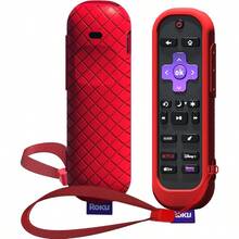 Silicone Sleeve Cover For Roku Voice Remote Pro 2nd Edition Compatible With Hisense TV Controller And  Smart TV Remote Durable Protective Case With Enhanced Grip And Easy Access To Buttons Ideal For Home Entertainment Systems And Smart TV Control - 不發光紅 - 查看 1