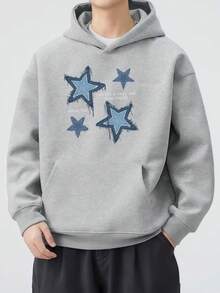 Sudadera Unisex con Estrellas de Moda Diseño Exclusivo Casual Ideal para Otoño Invierno Estilo Urbano Confort y  en Cada Uso Imprescindible para un Look Moderno - Gris - Ver 1