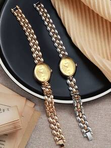 1pc Elegant Oval Dial Bamboo Strap Quartz Women's Watch - Charming Elegant, Versatile Fashion, Brightens Complexion, Suitable For Commuting And Daily Matching, Birthday Gift, Women's Gift, Anniversary Gift, Gift, Year-End Promotion, Cyber Monday Gift, Halloween Promotion And Other Holiday Gifts, No Gift Box Included - White - View 8