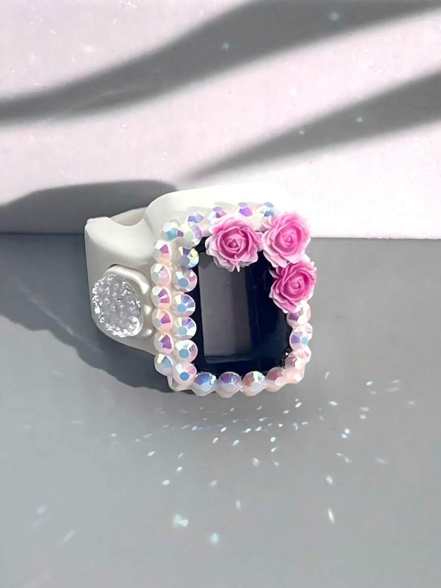 New Rhinestone Decorated Electronic Counter, Convenient Manual Press Counting, Multiple Colors Available, Suitable For Prayer Counting, People Counting And Other Functions - Multicolor - View 1