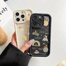 El Príncipe Solitario y el Zorro Diseño en blanco y negro de Material TPU Suave, Funda Protectora Antigolpes y Antideslizante para iPhone X/XR/16Pro/15/15Pro/14/14pro/14Plus/14ProMax/6s/8/11Pro/11ProMax/12/12Pro/13/13Pro - Color mezclado 2 - Ver 1