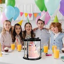 5个透明圆形蛋糕盒，尺寸约为9 x 9 x 6.29英寸（约22.9 x 22.9 x 16厘米），配有丝带，高展示效果透明塑料礼品盒，适用于婚礼、生日等场合 - 彩色 - 查看 6