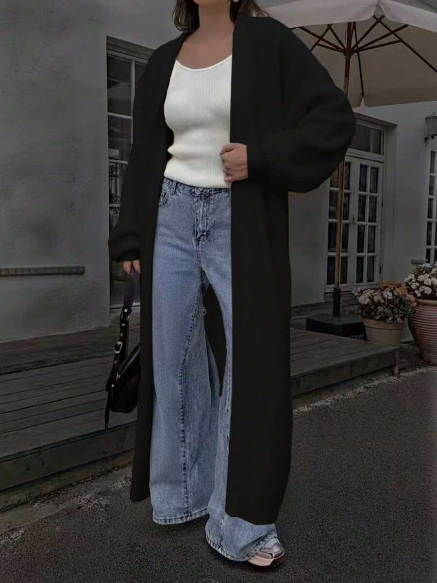 Áo khoác cardigan dệt kim dài tay màu trơn mới, kiểu dáng tối giản thời trang, thanh lịch, thoải mái, phù hợp cho việc đi làm và mặc hàng ngày. - Kese - Xem 1