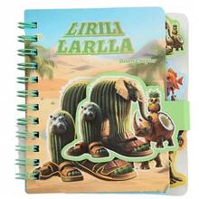 1 set de 4 piezas de Cuaderno de espiral con diseño de Shan Hai Jing de dibujos animados, Cuaderno con hebilla mágica Tung Tung Sahur - Compacto y portátil tamaño A5, regalo pequeño ideal para otros y útiles escolares - Multicolor - Ver 5