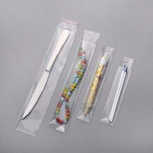 100个透明自粘密封袋，适用于珠宝首饰收纳、项链手链包装等，文具笔礼品细长OPP密封袋，小型企业用品