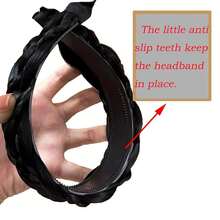 Headband 5 Strands Synthetic Hair Plaited Headband Braid Braided With Teeth Hair Band Beauty Accessory Stretch Braid Headbands Hairpiece For Women (Black Brown-Style 2),Blackbrown-Style2 - 黑棕色-風格2 - 查看 6