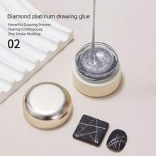 BAOSHIMAN Cable elástico de flash para dibujar esmalte de uñas, pegamento de platino para pintar y fotocurado, pegamento para metal, adecuado para decoración de uñas, se seca fácilmente y es fácil de usar, apto para salón de uñas, familia y bricolaje - Multicolor - Ver 9