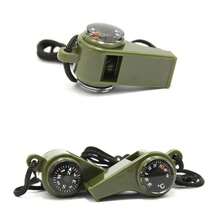 Silbato Multifuncional 3 En 1 Con Termómetro Y Brújula Para Camping Y Senderismo - Verde militar - Ver 7