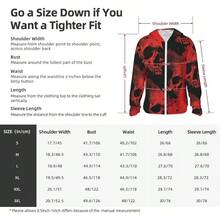 chamarra ligera con capucha y cierre con diseo de calavera abstracta roja y negra, manga larga para mujeres y hombres - CH - Ver 3