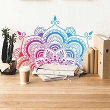 Eid Mubarak Colorful Mandala Flower Wall Sticker, Suitable For Living Room, Dining Room, Kitchen, Bedroom - Multicolor - View 5