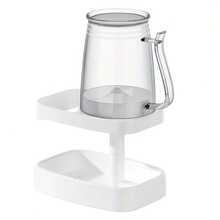 Space-Saving Toothbrush Holder With Cup - Free-Standing, Space-Saving Bathroom Organizer With Open Shelves, Cup Holder, And Toothpaste Storage, Multi-Layer Bathroom Storage Set - Space-Saving Dental Care Station With Toothbrush Holder And Cup, Made Of Heavy-Duty Plastic With Soft Colors (Mint Green, Sky Blue, White) - Multicolor - View 4