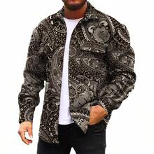 Chaqueta Hombre Abrigo Chamarra Casual Algodn para Ligera con Botones Bolsillos Cuadros Vintage Sobrecamisa Invierno Cazadora Transicin - 03 + M - Ver 1