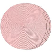 Round Braided Placemats Set Of 4 Table Mats For Dining Tables Woven Washable Non-Slip Place Mats 15inch (Pink, 4pcs),Pink15inchessetof4 - Pink15inciset4 - View 1