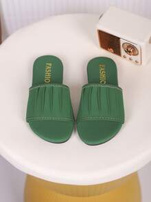 Kids' Fashionable Outdoor Slippers, Flat Summer Sandals, New Beach Shoes, Beloved By Girls - Green - View 3