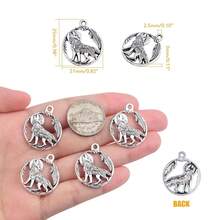 40 Pieces Antique Silver Wolf Charms Pendants Vintage Alloy Wolf Animal Dangle Pendants Craft Supplies For DIY Necklace Bracelet Keychains Jewelry MaFKing, 25 X 21 Mm,Wolf - 狼 - 查看 4